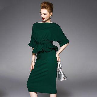 Set: Dolman-sleeve Top + Pencil Skirt