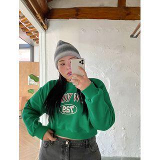 Plus Size Letter Cropped Sweatshirt