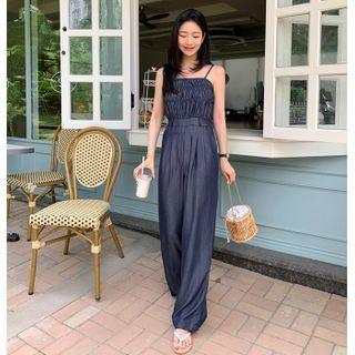 Smock Denim Tube Jumpsuit Indigo - One Size