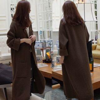 Front Pocket Lapel Knit Coat