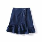 Denim Mini Skirt Dark Blue - One Size