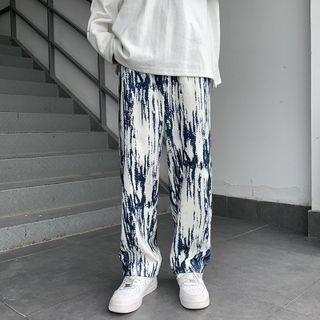 Tie-dye Cropped Wide-leg Pants