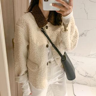 Contrast-trim Sherpa-fleece Jacket One Size