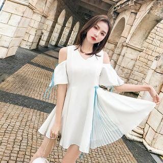 Strappy Off-shoulder A-line Mini Dress