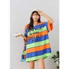 Plus Size Color-block T-shirt With Pouch
