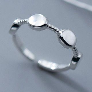 Disc Sterling Silver Open Ring 1 Piece - S925 Silver - Silver - One Size