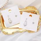 Non-matching Rhinestone Cat & Fish Earring