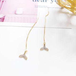 Mermaid Tail Dangle Earring 1 Pr - Gold - One Size