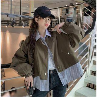 Plain Zip Jacket Army Green - One Size
