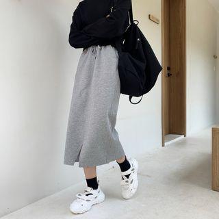 Slit Straight-fit Midi Skirt