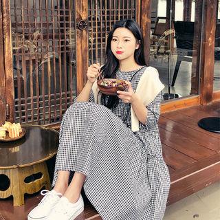 Tiered Gingham Dress