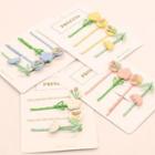 Set Of 4 : Flower Hair Pin (assorted Designs)