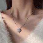 Heart Pendant Alloy Necklace X278 - One Size