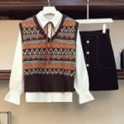 Sweater Vest / Shirt / A-line Skirt
