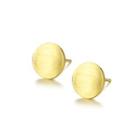 Sterling Silver Plated Gold Simple Fashion Geometric Round Stud Earrings Golden - One Size