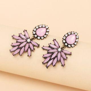 Rhinestone Drop Earring 1 Pair - Pink - One Size