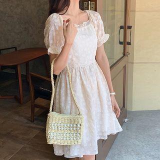Floral Lace Short-sleeve Dress / Maxi Dress