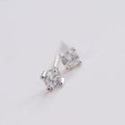 925 Sterling Silver Rhinestone Stud Earring Silver Stud - 1 Pair - Silver - One Size