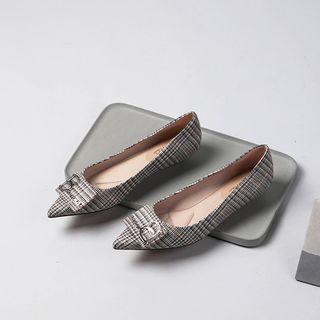 Rhinestone Lettering Low-heel Pumps