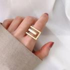 Stainless Steel Geometric Ring Gold - One Size