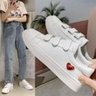 Heart Print Adhesive Tab Sneakers