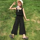 Sleeveless Wide Leg Jumpsuit Black - One Size