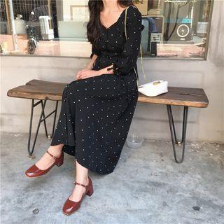Polka Dot Maxi Dress Black Polka Dot - One Size