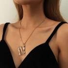 Letter N Pendant Alloy Necklace Gold - One Size