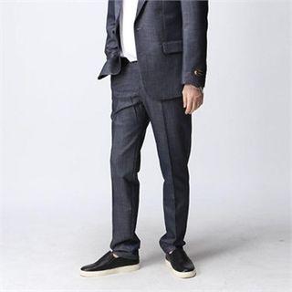 Front-tab Washed Dress Pants