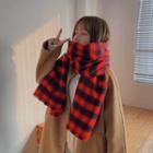 Plaid Scarf Black & Red - One Size