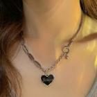 Heart Pendant Stainless Steel Necklace 1 Pc - Silver - One Size