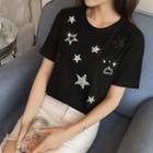Rhinestone Star Short-sleeve T-shirt