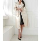 Wrap-front Trench Coat Ivory - One Size