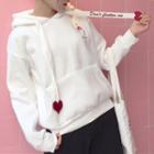 Embroidered Heart Long-sleeve Hoodie