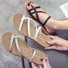 Straw Flat Sandals