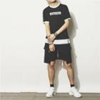 Lettering Mock Two-piece Short-sleeve T-shirt