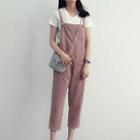 Cropped Corduroy Pinafore Jumpsuit