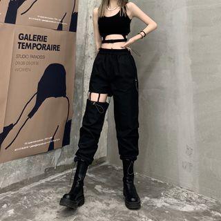 Cutout Harem Pants / Crop Tank Top