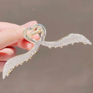 Rhinestone Alloy Hair Clamp Ly1970 - Gold - One Size