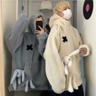 Couple Matching Doll Fleece Zip-up Hooded Jacket