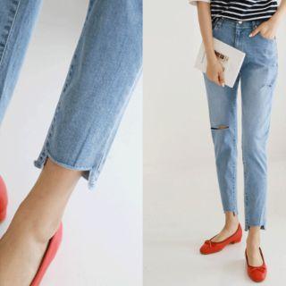 Slit-trim Harem Jeans
