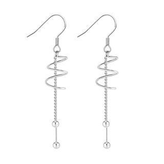925 Sterling Silver Swirl Dangle Earring 1 Pair - One Size