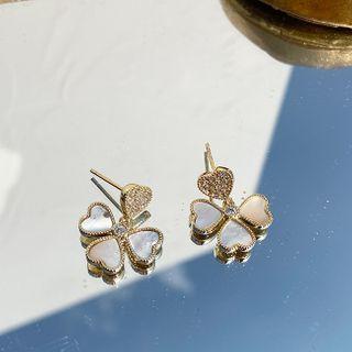 Shell Clover Earring 1 Pair - 925 Silver - Earrings - One Size