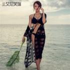 Set: Lace-up Bikini + Lace Beach Cover-up