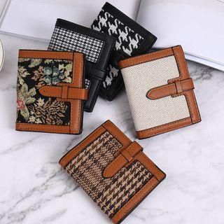 Faux Leather Panel Canvas Wallet