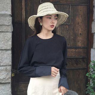Cut Out Detailed Long Sleeve Blouse
