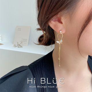 Shell Butterfly Fringed Earring 1 Pair - Gold - One Size