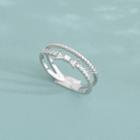 Bow Layered Open Ring Silver - One Size