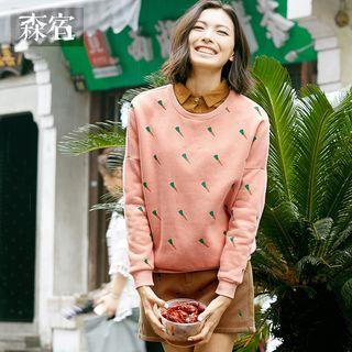 Carrot-print Pullover