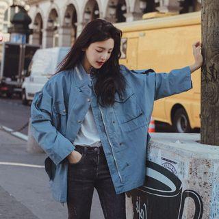 Collar Batwing-sleeve Cropped Jacket